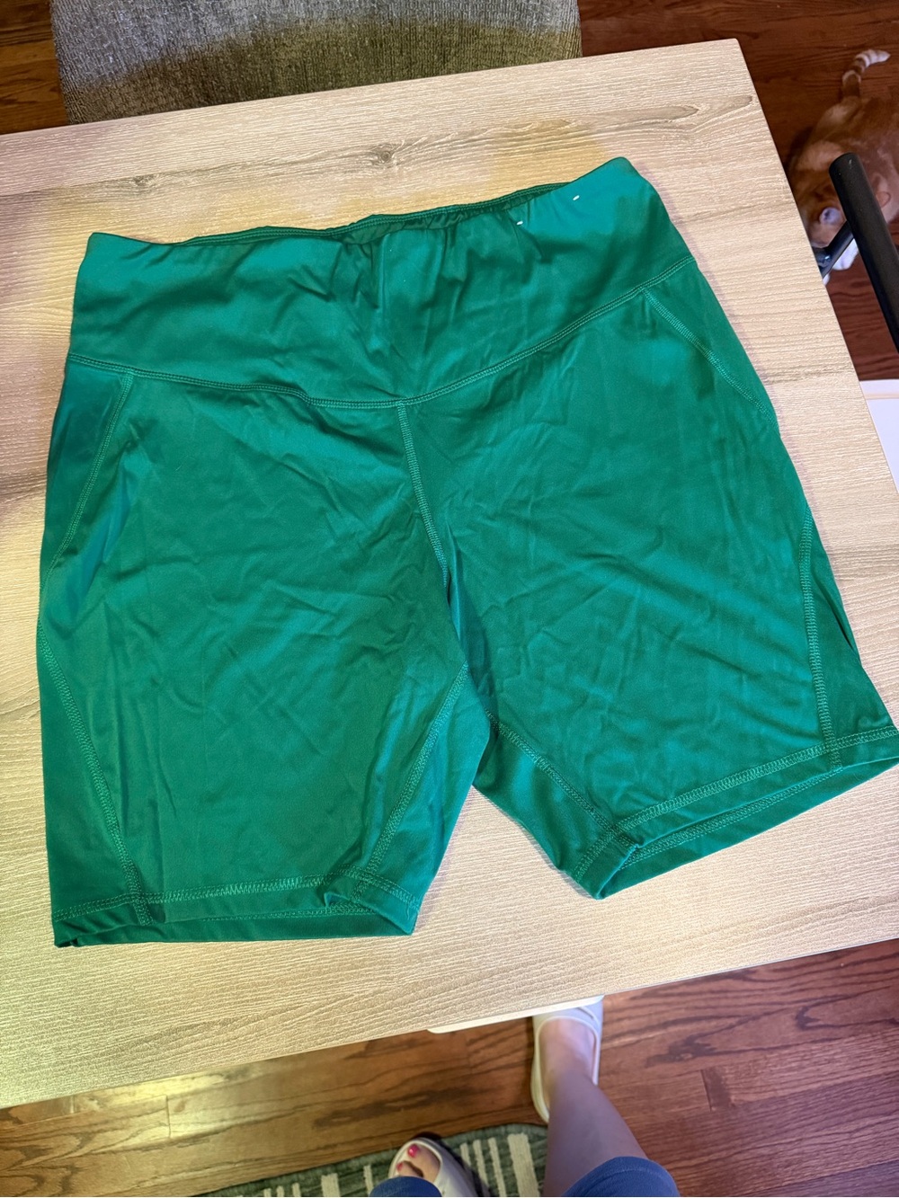 High-Rise Women's Biker Athletic Shorts in Emerald Green